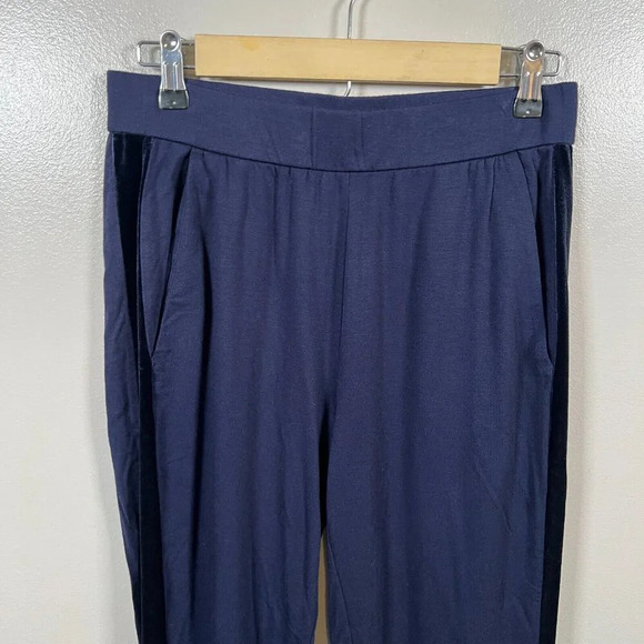 Eileen Fisher Jogger Track Pants Size Small Petite Blue Velvet Stripe Comfy - Picture 5 of 11